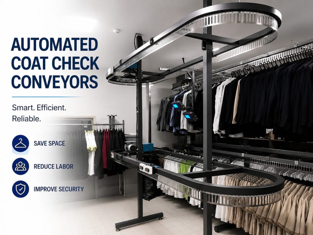 Automated coat check with conveyors