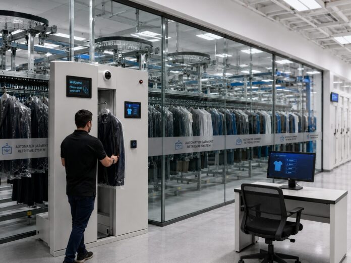Automated garment retrieval in modern warehouse