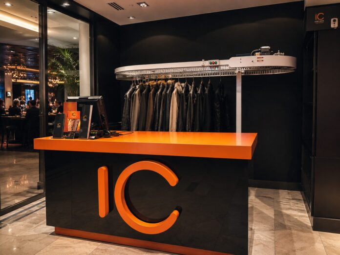 Luxurious hotel coat check reception coat check reception