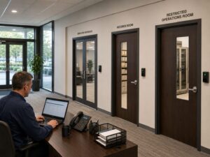 Multi-door access control system in a Northbrook office