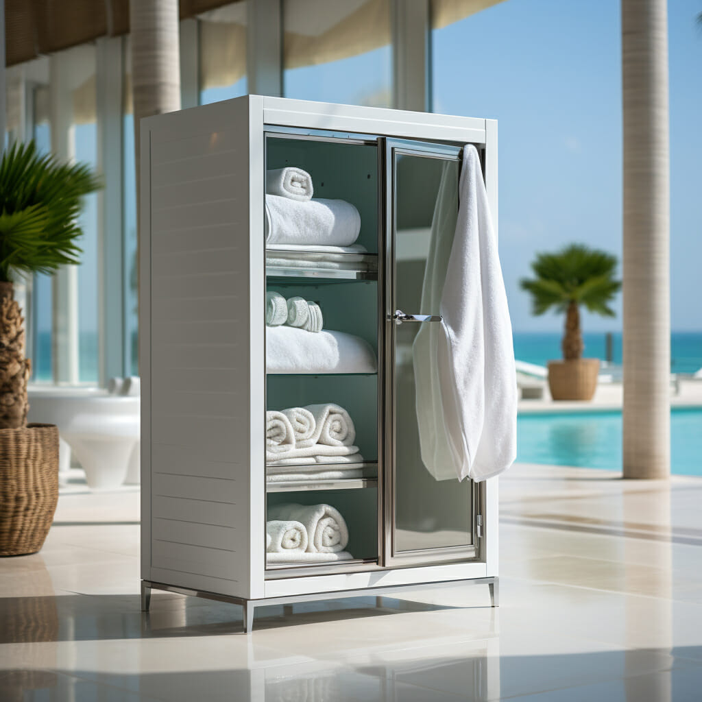 outdoor towel cabinet