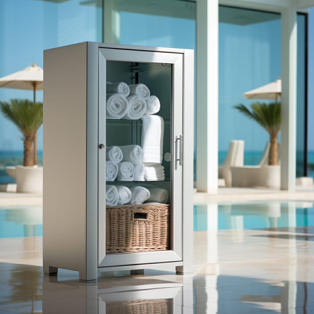 waterproof outdoor towel storage