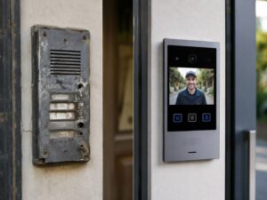 Old apartment intercom replacement with a modern video entry system