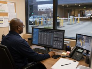 Facility manager using parking access management software