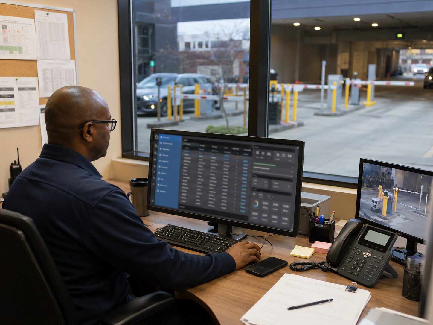 Fleet parking management software for vehicle records and gate access