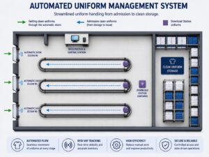 Healthcare uniform management system layout