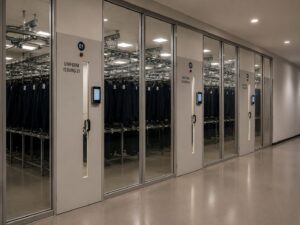 Uniform issuing corridor in an industrial facility