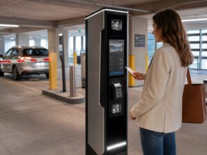 Parking payment and validation station for paid and visitor parking