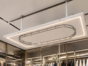 custom closet carousel installation for attic loft and under-stair spaces