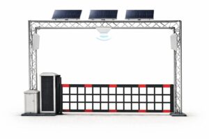 Solar powered off grid access control system for remote construction site