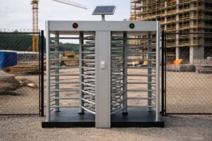 heavy duty turnstile with solar panel