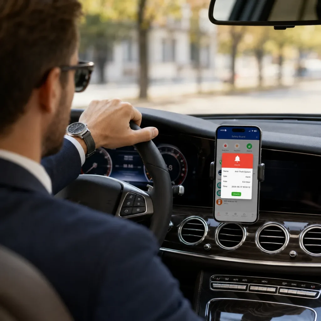 remote warehouse theft alert notification on smartphone