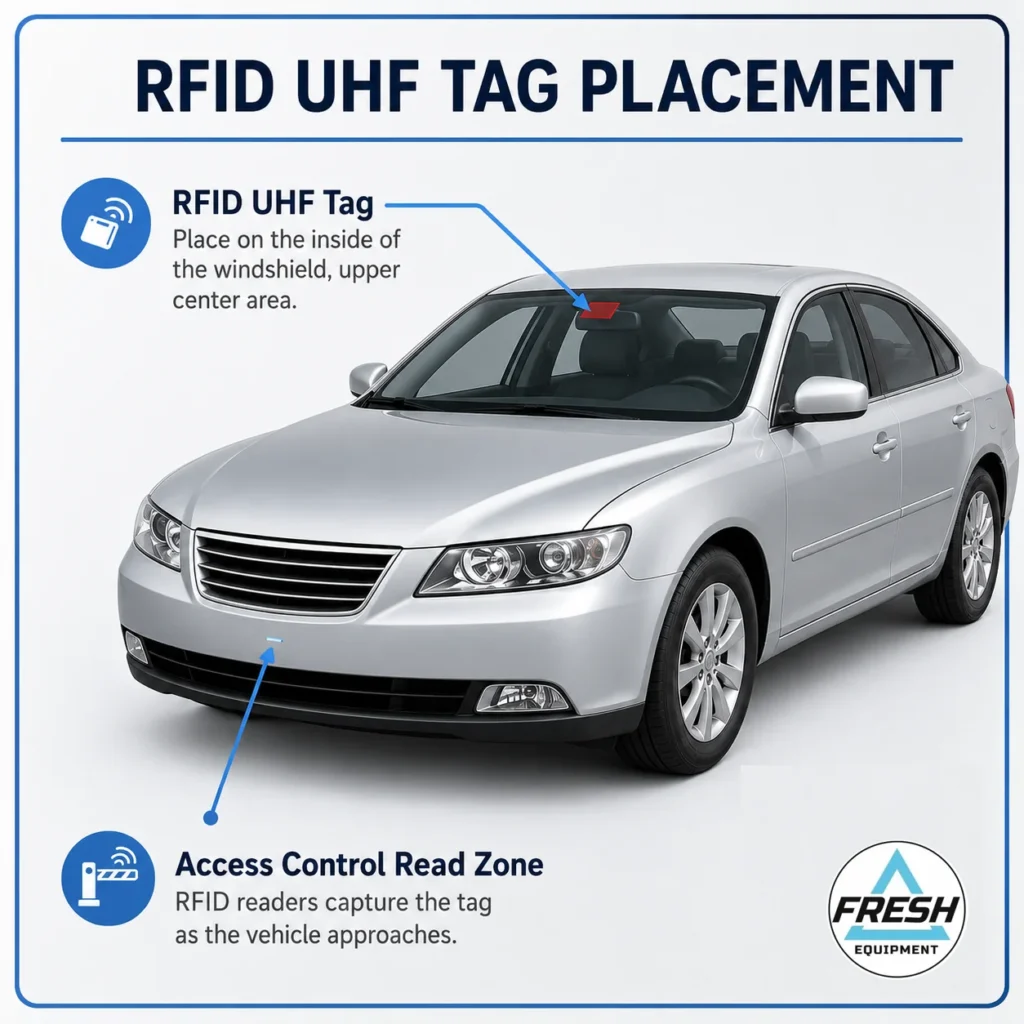 RFID UHF Windshield Tag Placement for Residential Vehicle Access Control