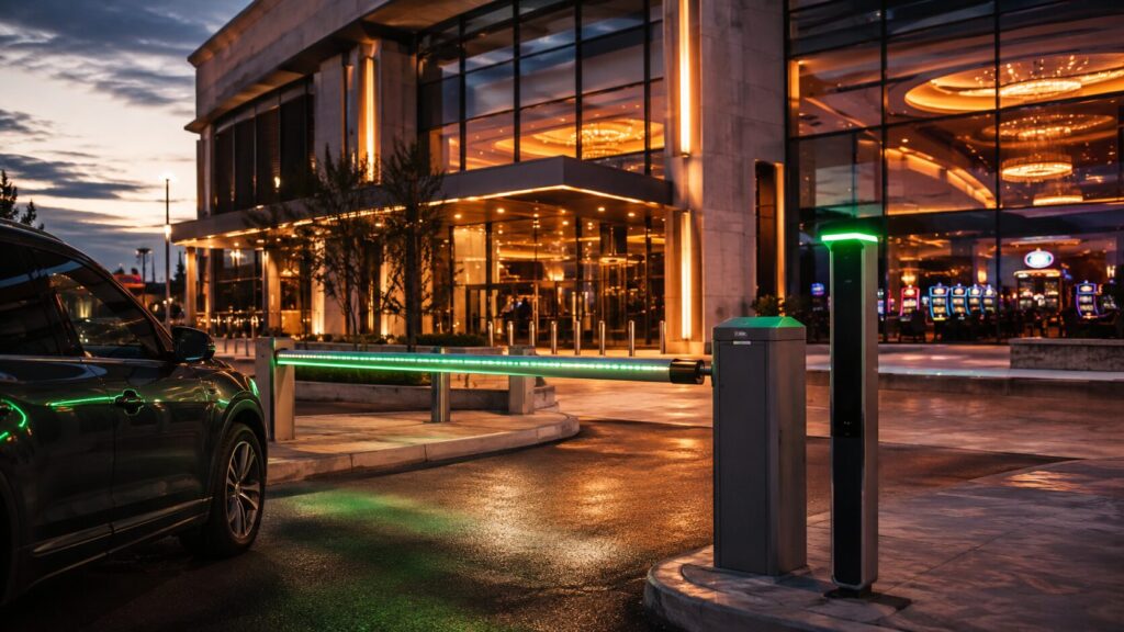 Elegant evening entry to luxury venue