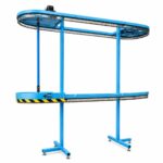 H-Shaped garment conveyor Industrial conveyor system in a studio
