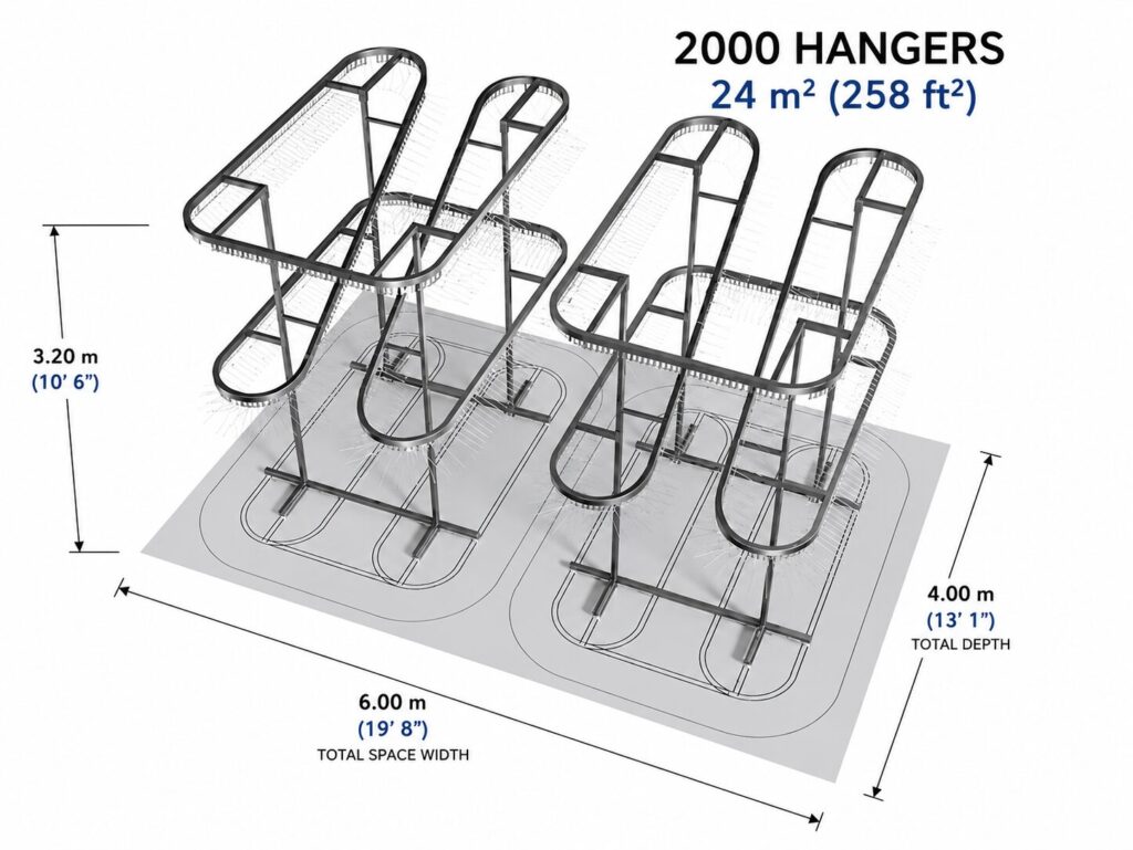 hanger conveyor system CAD diagram