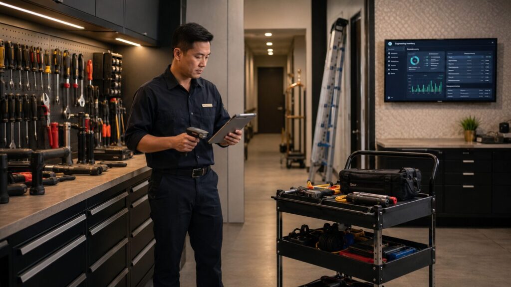 Maintenance room with inventory check
