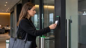 Professional office entry with access card
