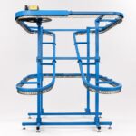 Z-Shaped garment conveyor Industrial conveyor system in studio shot