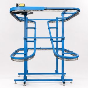 Z-Shaped garment conveyor Industrial conveyor system in studio shot