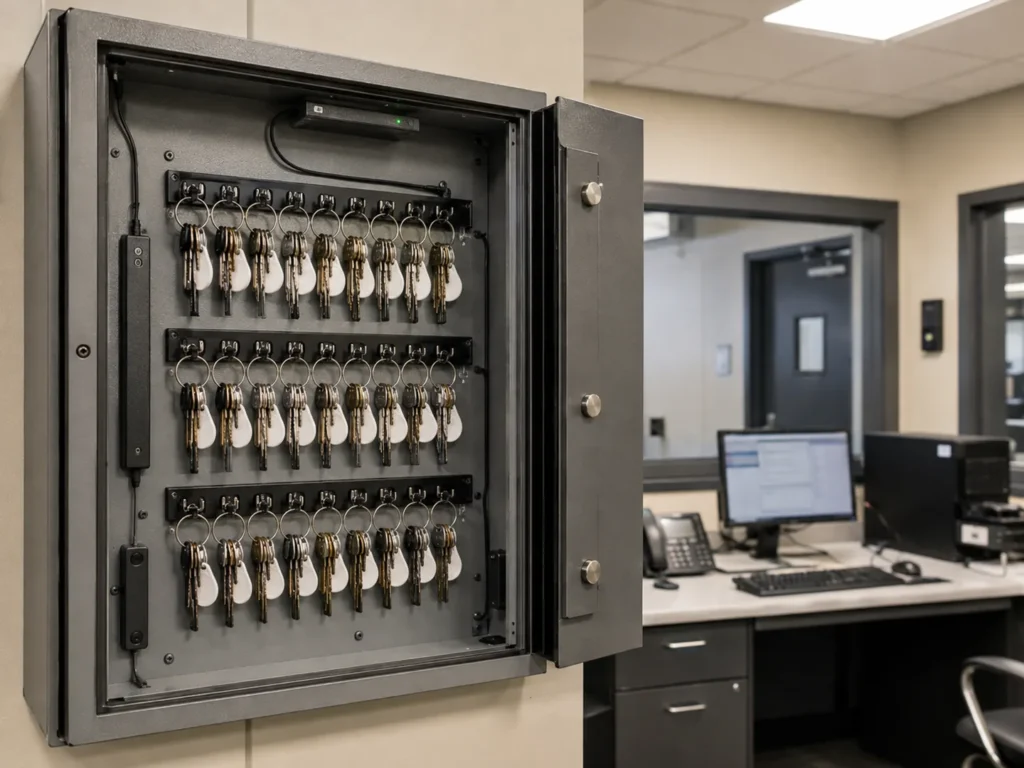 Key cabinet monitoring system for physical key management