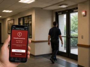 Key control system with mobile alert for unauthorized key removal