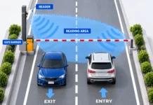 Apartment Parking Access Control Apartment parking access control gate with vehicle entry and exit reading area