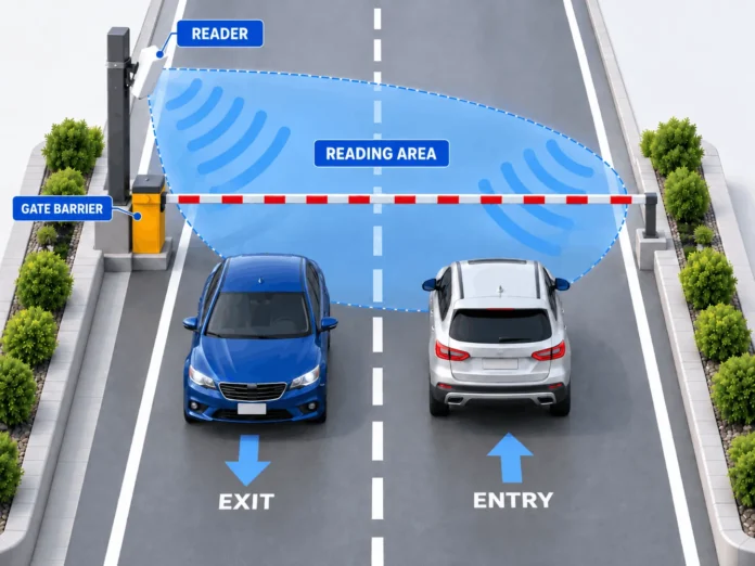 1_Pattern_3D_one_barrier_two_sides_reading_optimized Apartment parking access control gate with vehicle entry and exit reading area