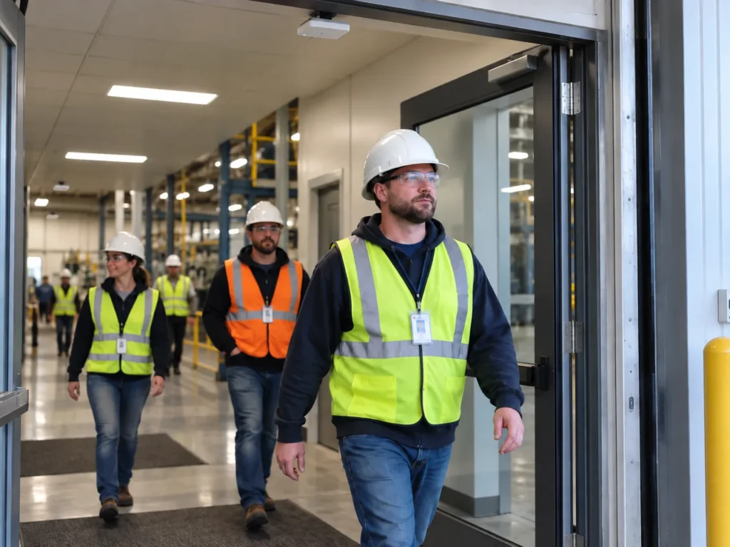 Contactless employee time and attendance system with workplace access control